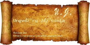 Ungváry Jácinta névjegykártya